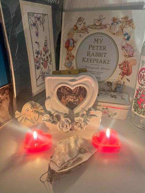 Love Witch Aesthetic, Aphrodite Altar, Coquette Bedroom, Altar Candles, The Love Witch, Candles Vintage, Light Feminine, Hyper Feminine, Photograph Album