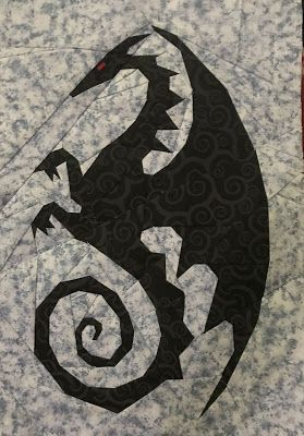 Monochromatic Quilt, Themed Quilts, Dragon Project, Serpent Dragon, Dragon Quilt, Harry Potter Quilt, Dragon Dreaming, Foundation Paper Piecing Patterns, Pieced Quilts