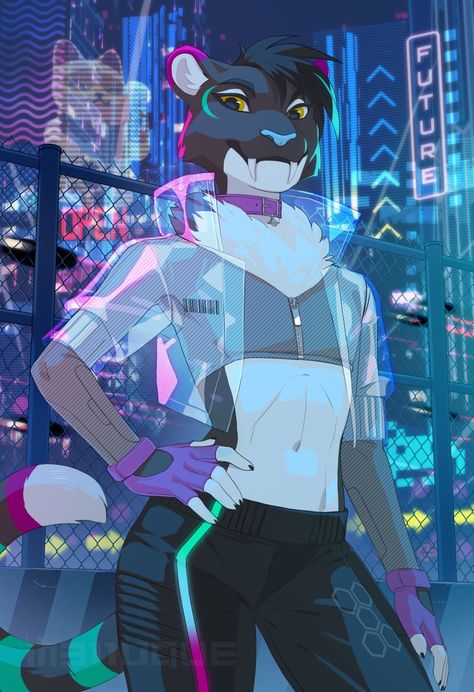 Anime Animals, Cyberpunk Art, Animal Sketches, Arte Animal, Weird Animals, Creature Art, Anime Character, Cyberpunk, Animal Art