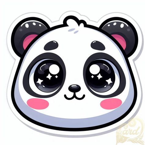 Cartoon Character Stickers, Sticker Face, Face Cartoon, Panda Face, Panda Drawing, Kawaii Panda, Stickers Kawaii, Panda Art, Cartoon Panda