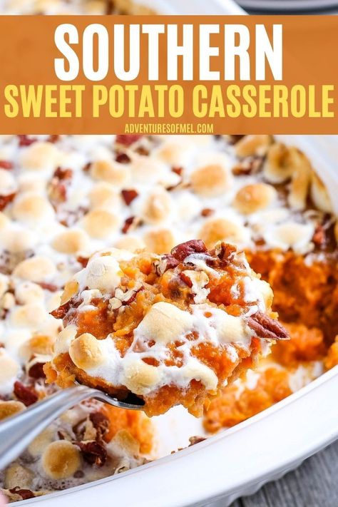 Sweet Potato Casserole Southern, Thanksgiving Recipes Videos, Maple Pecan Sweet Potatoes, Thanksgiving Sweet Potato Recipes, Sweet Potato Casserole With Marshmallows, Best Sweet Potato Casserole, Sweet Potato Thanksgiving, Sweet Potato Dishes, Sweet Potato Souffle