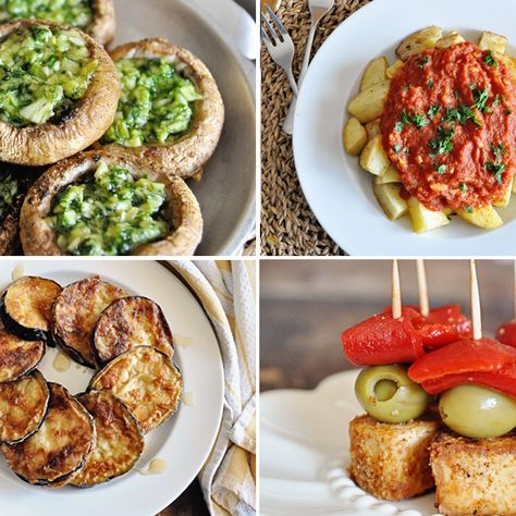 4 Spanish VEGAN Tapas YOU HAVE TO TRY. All these recipes have an incredible Spanish flavor, use plant-based ingredients and are super easy to make. Vegan Tapas, Tapas Dishes, Spicy Tomato Sauce, Spanish Tapas, Vegan Beans, Canned Tomato Sauce, Roasted Peppers, Spanish Food, Roasted Red Peppers