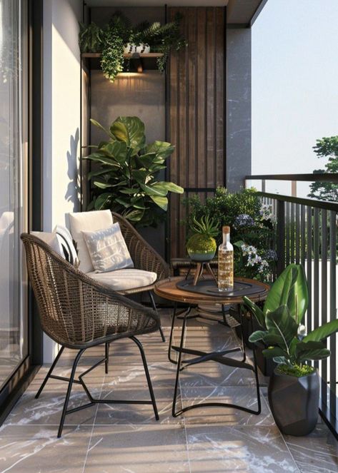 Small Balcony Makeover, Ideas Hogar, Studio Ideas, Small Balcony, Christmas Deco, Apartment Decor, Balcony, Terrace, Decor Ideas