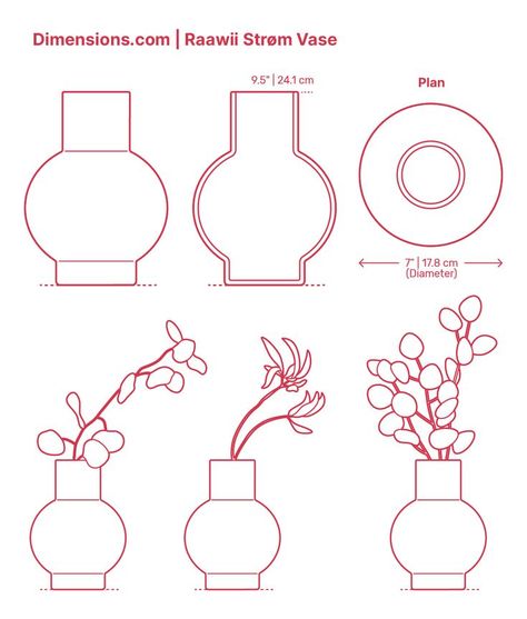 Whether left on its own or filled with flowers, the Raawii Strøm Vase would still be charming. This comes from its playful shape with a narrow top and bottom and wide midsection and glazed finish. It was designed by Nic Graham and made of glazed ceramic. Downloads online #vases #decor #objects Object Study, Vase Forms, Interior Design Sketchbook, Clay Patterns, Decor Objects, Vase Shapes, Pot Designs, Ceramic Pots, Flower Tops