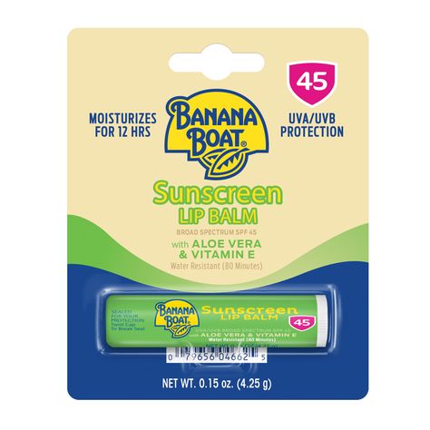 Banana Boat Sunscreen, Aloe Vera Lip Balm, Lip Balm Spf, Lip Sunscreen, Aloe Vera Vitamin E, Lip Care Products, What's In My Purse, Spf Lip Balm, Lip Oils