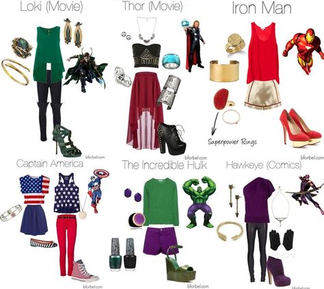 The avengers fashion Marvel Bounding Outfits, Marvel Bounding, Marvel Inspired Outfits, Princess Inspired Outfits, Marvel Fashion, Avengers Outfits, Disney Themed Outfits, Marvel Costumes, Movie Inspired Outfits