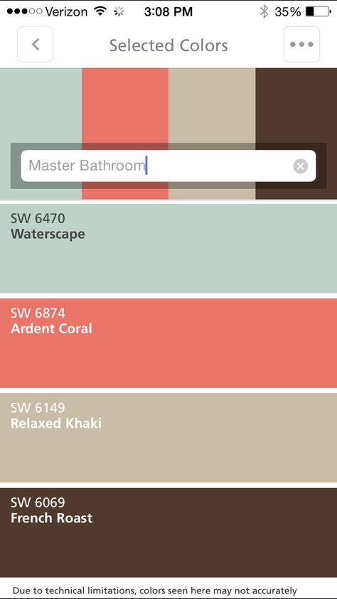 Sherwin Williams- this will be the color of our master bath room. The Waterscape will be on the walls with, khaki and French roast towels and the accent color will be ardent coral with mason jar bathroom set. Bathroom With Coral Accents, Ardent Coral Sherwin Williams, Coral Pink Decor, Coral Bathroom Walls, Large Bathroom Remodel, Coral Bathroom, Vintage Bathroom Remodel, Simple Bathroom Remodel, Mason Jar Bathroom