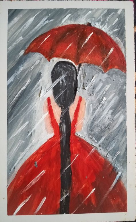 Easy painting 
Girl painting
Rain girl painting Op Painting, Rainy Day Drawing, Tutorial Painting, Shading Drawing, Rain Painting, Building Painting, Painting Glass, Girl Painting, Dance Paintings