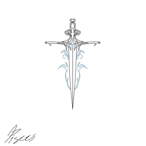 Pisces Tattoo design, Pisces dagger tattoo design, Pisces Sword tattoo design, zodiac tattoo designs, pisces zodiac tattoo design Pisces Fish, Zodiac Sign Tattoos, Zodiac Tattoo, Mermaid Life, Minimalist Tattoo, Zodiac Signs, Astrology, Mermaid, Tattoo Designs