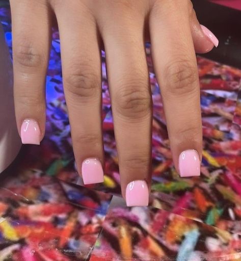 Cute Short Nail Sets French Tip Square, Acrylic Nails Short Pink, Short Square Pink French Tip Nails, Cute Simple Short Acrylic Nails, Pink Overlay Nails Acrylics, Short Pink Acrylics, Hot Pink French Tip Nails Square Short, Acrylic Overlay Nails Short Pink, Medium Short Nails Acrylic Square Pink