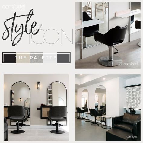 Modern Salon Suite, Modern Hair Salon Interior Design, Hair Salon Interior Design, Salon Interior Design Ideas, Hair Salon Chairs, Black Hair Salons, Beauty Salon Furniture, Hair Salon Interior, Salon Suites Decor