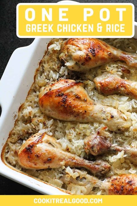 Mediterranean Chicken Leg Recipes, Greek Drumsticks Recipe, Greek Chicken With Rice, What To Serve With Chicken Drumsticks, What To Make With Drumsticks, Chicken Drums And Rice Recipes, Greek Chicken Drumsticks, Stewed Chicken Legs Recipes, Drumstick Sides