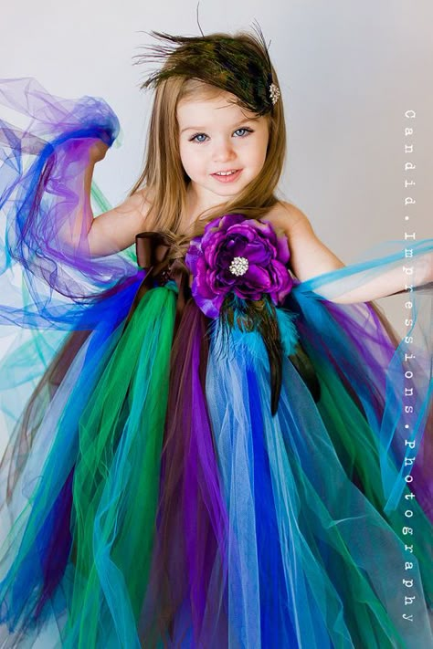 Going to make this for Nancy and her new princess and matching skirts for the older girls! Can't wait to see how it turns out! Peacock Flower Girl Dress, Girls Tutu Dresses, Flower Girl Dresses Tutu, Peacock Wedding, Flower Girl Tutu, Tutus For Girls, Flower Girls, Tutu Dress, Wedding Flower