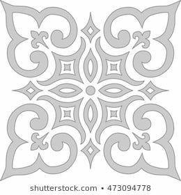 Geometric Islamic Pattern, Motif Arabesque, Stencil Decor, Pattern Stencil, Arabesque Pattern, Islamic Patterns, Blue And, Arabic Pattern, Islamic Art Pattern