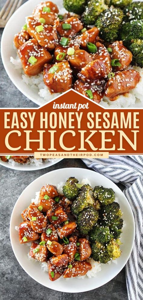 Chicken Recipes Thighs, Sesame Chicken Crockpot, Instant Pot Asian Recipes, Recipes Instapot, Honey Chicken Recipe, Chicken Recipes Healthy, Asian Chicken Recipes, Honey Sesame Chicken, Chicken Tenderloin Recipes