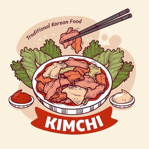 Kimchi Logo, Kimchi Food, Tasty Logo, Korean Logo, Cake Shop Design, Store Logo Design, Cake Design Inspiration, Hand Drawn Logo Design, Kimchi Recipe