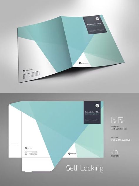 Business Folder Design, Presentation Folder Design Templates, Pocket Folder Template, Pocket Folder Design, Branded Folders, Presentation Folder Design, Business Folder, Modern Presentation, Presentation Design Layout