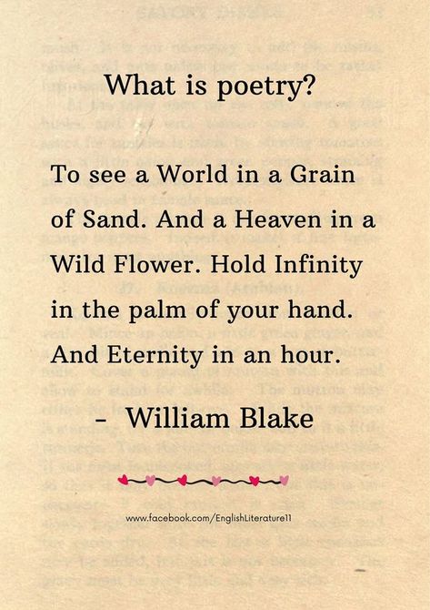 English Literature English Literature Classics, English Literature Aesthetic, Classic Literature Quotes, What Is Poetry, Literature Poetry, William Blake, Grain Of Sand, Literature Quotes, English Literature