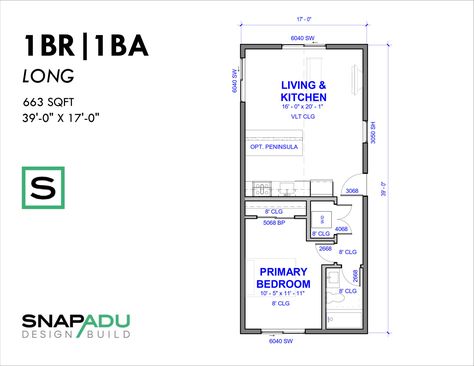 Adu Floor Plans 1 Bedroom, 1 Bedroom Adu Plans, One Bedroom Apartment Floor Plan, 1 Bedroom Adu, 1 Bedroom Apartment Floor Plan, Tiny House Floor Plan, Granny Flat Plans, Tiny Home Plans, Flat Plan