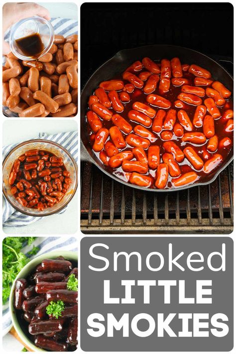 Smoked Little Smokies Smoked Lil Smokies, Smoked Wieners Lil Smokies, Best Smoker Appetizers, Smoked Little Smokies, Smoked Game Day Food, Smoked Weenies, Lil Smokey Recipes, Bbq Weenies, Recteq Recipes