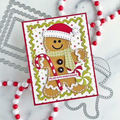 Gingerbread Cards, Papertrey Ink Cards, Simple Christmas Cards, Gingerbread Christmas Decor, Christmas Gingerbread Men, Christmas Card Crafts, Card Inspo, Cricut Cards, Gingerbread Christmas