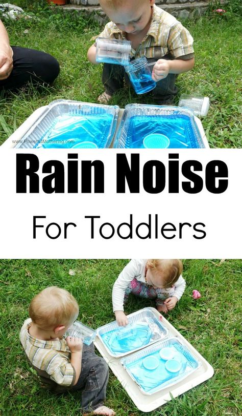 Rain Noise Sensory Activity For Toddlers April Showers Toddler Activities, Rain Activities For Infants, Rain Sensory Play, Weather Fine Motor Activities For Toddlers, April Showers Activities For Toddlers, Infant Weather Activities, Seasons Sensory Activities, Rain Themed Activities For Toddlers, Water Theme Toddler Activities