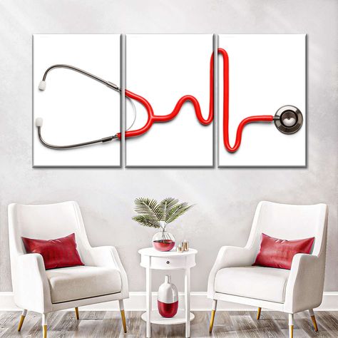 Doctors Cabin, Red Stethoscope, Hospital Interiors, Medical Room, Wall Frame Design, Pharmacy Art, Medical Office Decor, Cabinet Medical, Hospital Interior