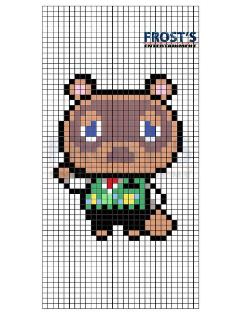 Animal Crossing: Perler Bead Tom Nook Pattern Tom Nook Perler Beads, Perler Animal Crossing, Acnh Perler Bead, Perler Bead Patterns Animal Crossing, Animal Crossing Perler Bead Patterns, Animal Crossing Perler Beads, Pixel Art Animal Crossing, Perler Beads Designs Pattern, Animal Crossing Pixel Art