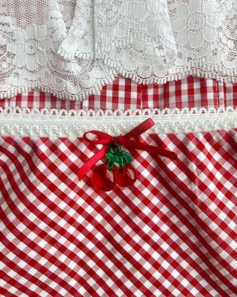 sweet like cherries 🍒 gingham paloma set is now live Red Gingham Aesthetic, Gingham Aesthetic, Phone Aesthetic, Red Gingham, Blue Gingham, Paloma, Gingham, Wall Prints, Red And Blue