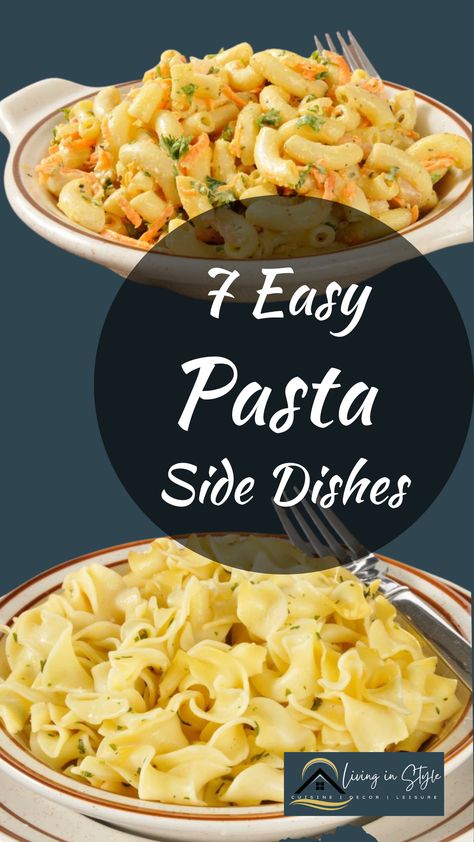 Tired of the same boring side dishes? Check out these 7 Best Pasta Side Dishes For Salmon - Simple Too! Delicious, easy and tasty, you'll find the perfect side dish for your salmon dinner. Click to see! Side Dishes With Noodles, Pasta Side Dish For Salmon, Side Noodles Recipes, Noodle Sides Dishes, Easy Pasta Side Dishes Simple, Pasta Sides For Salmon, Side Dish With Pasta, Pasta Side Dishes For Fish, Noodle Side Dish Recipes Simple