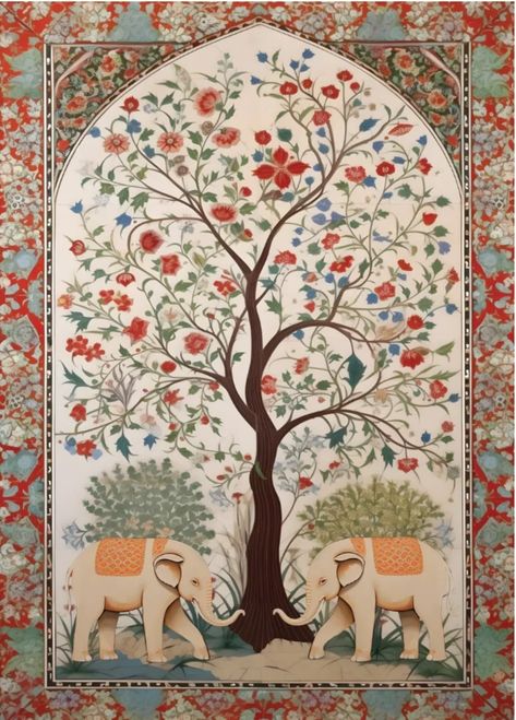 Pichwai Wallpaper, Parsi Wedding, Mughal History, Traditional Art Painting, Mughal Miniature Paintings, Royal Throne, Ancient Indian Art, Western Embroidery, Persian Art Painting