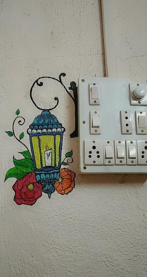 Switch Board Decoration Ideas, Switchboard Art Design, Cool Door Painting, Switch Board Art Ideas, Switchboard Painting, Switch Board Painting, Switchboard Art, Big Drawings, Switch Board Art