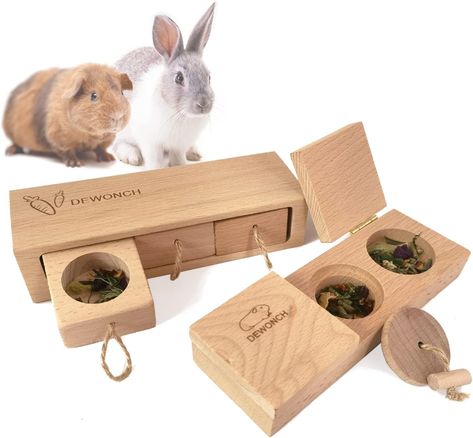 Bunny Care Tips, Rabbit Treats, Wooden Rabbit, Logic Games, Animal Hide, Bonding Activities, Chinchillas, Rabbit Toys, Bunny Toys