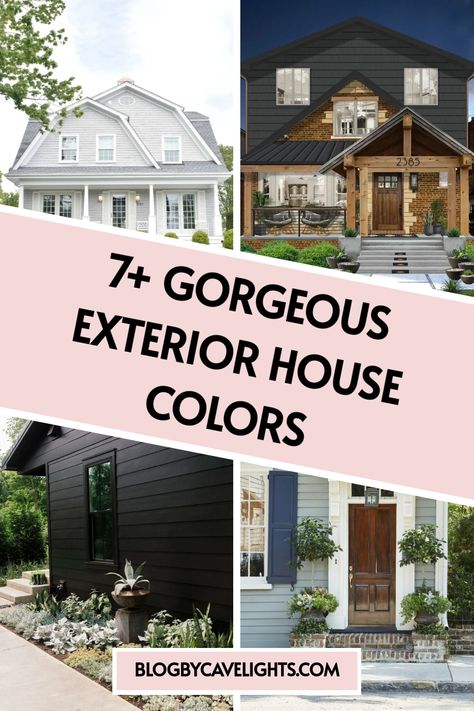 7 exterior house colors Colonial Exterior Paint Colors, Home Colors Exterior, Best House Colors Exterior, Modern Colonial Exterior, Classic Home Exterior, Modern House Colors, Vinyl Exterior Siding, Exterior Home Colors, Outside House Colors