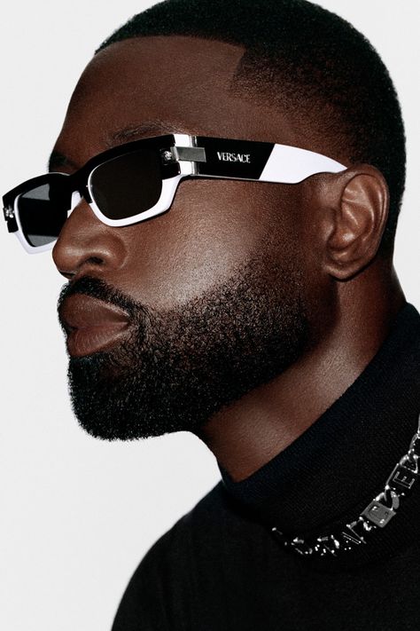 Sunglasses Versace, Eyewear Campaign, Versace Eyewear, White Lenses, Top Sunglasses, Authentic Models, Dwyane Wade, Versace Brand, Grey Sunglasses