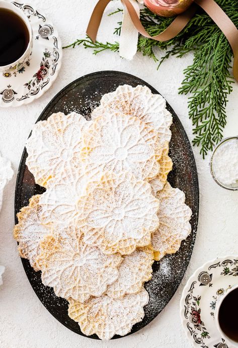 Best Pizzelle Cookies Recipe (Classic Italian Cookie) - CucinaByElena Pizzelle Cookies, Pizzelle Recipe, Easy Breakfast Casserole Recipes, Italian Cookie, Italian Christmas Cookies, Italian Cookie Recipes, Sour Cream Cake, Waffle Cookies, Breakfast Casserole Easy