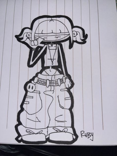 Drawing Ideas Y2k, Doodle Easy, Graffiti Drawings, Easy Graffiti, Easy Graffiti Drawings, Images Hello Kitty, Graffiti Doodles, Graffiti Style Art, Graffiti Characters