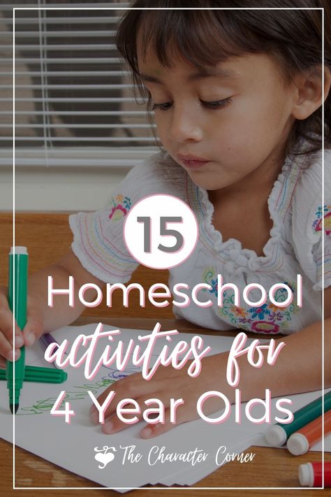 15 Homeschool Activities for 4 Year Olds - The Character Corner Fun In Nature, Trivia Questions For Kids, Godly Character, Character Lessons, Preschool Activities At Home, Homeschool Routine, Games For Toddlers, Homeschool Activities, Preschool At Home