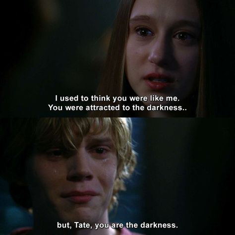 American Horror Story Tate And Violet, Tate Langdon Quotes, Violet American Horror Story, American Horror Story Aesthetic, Tate American Horror Story, Ahs Tate, American Horror Story Funny, American Horror Story Quotes, American Horror Story Asylum