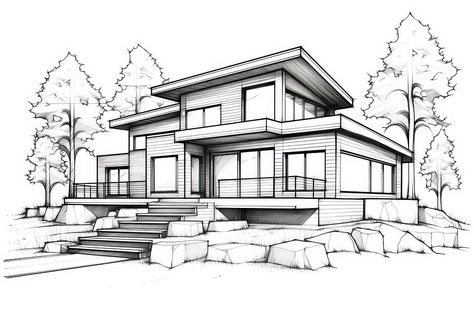 House sketch architecture building. | free image by rawpixel.com Arhitectura Drawing House, House Sketch Architecture, Dream House Sketch, House Drawings, Sketch Architecture, Construction House, Money Notes, Bracelet Craft, Building Drawing