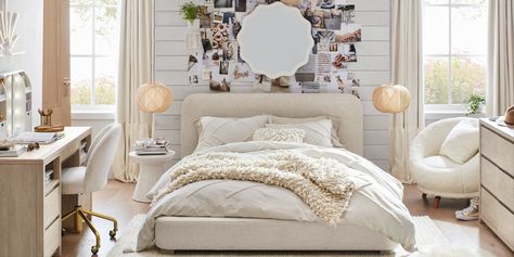 Tonal Textures Bedroom | Pottery Barn Teen Pottery Barn Teen Bedroom, Bedroom Pottery Barn, Teen Room Ideas, Dorm Wishlist, Teen Bedroom Ideas, Girls Bedroom Makeover, Teen Rooms, Twin Size Duvet Covers, Girl Bedrooms