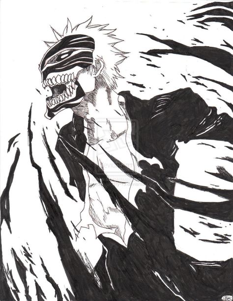 Ichigo Half Hollow, Bleach Hollow, Bleach Ichigo Hollow, Ichigo Hollow Mask, Mask Wallpaper, Hollow Mask, Bleach Tattoo, Kuchiki Byakuya, Bleach Drawing