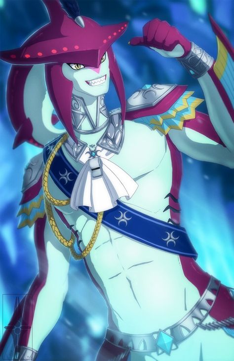 *drools and stares* Sidon Zelda, Prince Sidon, Zelda Hyrule Warriors, Legend Of Zelda Memes, Shark Man, Hyrule Warriors, Gaming Art, Is It Love?, Zelda Art