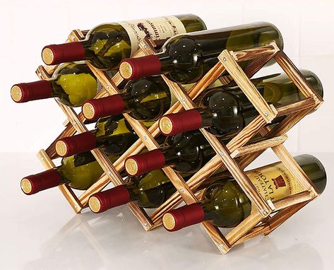 BLANDEMOORE Foldable Wood Wine Rack Holder Storage Table,Free Standing Rustic Wooden Racks Countertop Decor Organizer - Carbonized Color,10 Slot : Amazon.ca: Home Vino Color, Wooden Wine Bottle Holder, Wood Wine Bottle Holder, Wine Bottle Stand, Wine Cellar Racks, Stackable Wine Racks, Wine Rack Storage, Wooden Wine Rack, Red Wine Bottle