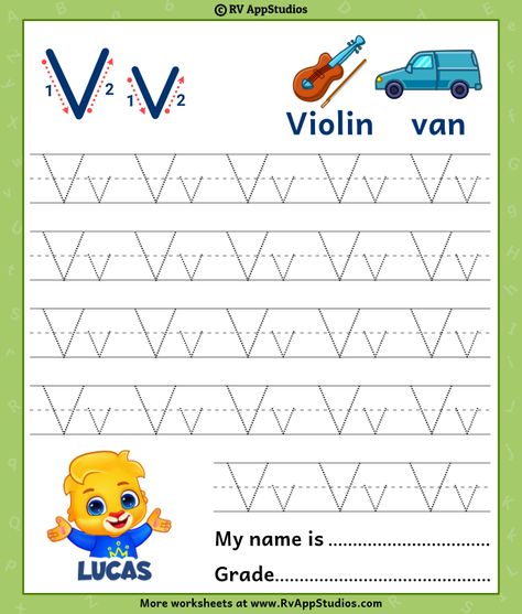 Alphabet Letter Vv  Tracing Letter Vv Worksheets, Letter Tracing Worksheets, Alphabet Tracing Worksheets, Kids Worksheets Printables, Printable Preschool Worksheets, Letter Worksheets, Alphabet Tracing, Tracing Letters, Alphabet For Kids