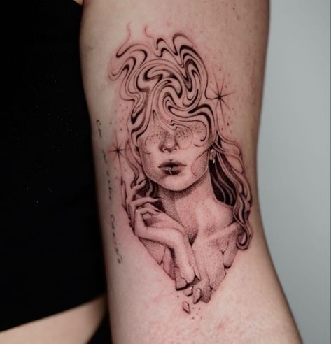 Melting Tattoo Designs, Melting Face Tattoo, Melting Tattoo, Makeup Artist Tattoo, Illusion Tattoos, Optical Illusion Tattoos, Artsy Tattoos, Romantic Tattoo, Timeless Tattoo