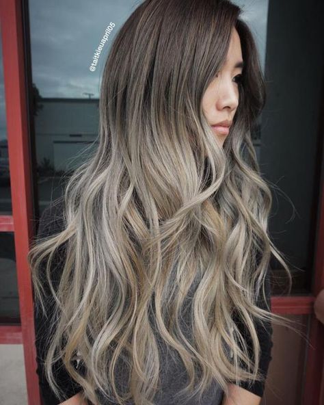 Growth Spell, Hair Blonde Ombre, Ashy Blonde Hair, Blonde Ombre Hair, Ash Blonde Ombre, Balayage Straight Hair, Grey Ombre Hair, Ash Blonde Hair Colour, Brown Ombre Hair