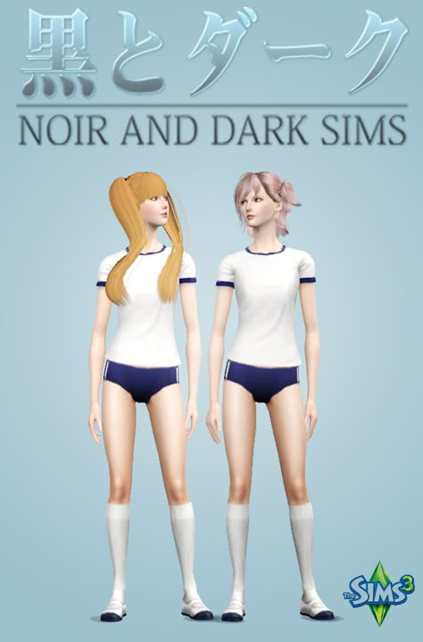 Noir and Dark Sims: TS3 - Japanese Sports Uniform for Female Sims 4 Japanese Uniform, Sims 4 Cc Yandere Simulator Uniform, Sims 4 Japanese Uniform Cc, Sims 4 Cc Japanese School Uniform, Sims 4 Yandere Simulator Cc, Sport Uniform, School Gym Outfits, Sims 4 School Uniform, School Sports Outfits