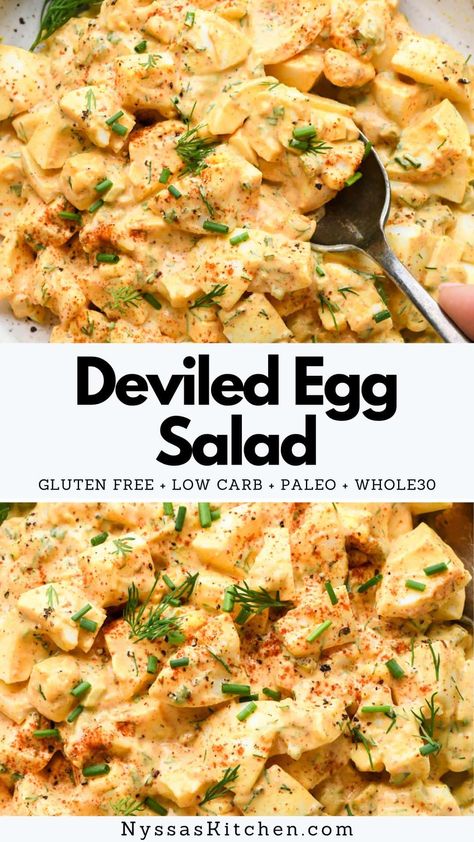 Gluten And Dairy Free Deviled Eggs, Paleo Egg Salad, Deviled Egg Salad, Keto Deviled Eggs, Healthy Eggs, Egg Salad Sandwiches, Paleo Low Carb, Spiralizer Recipes, Egg Salad Recipe