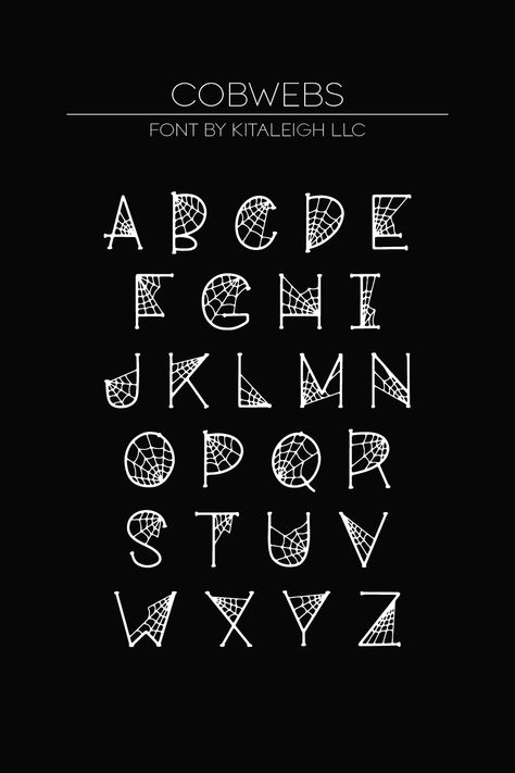 cobwebs a spooktacular font#spiderwebfont #vampireletters #scaryscript #spookysymbols #witchywords Hand Letter Alphabet, Witchy Font Alphabet, Rustic Fonts Alphabet, Simple Lettering Fonts, Funky Fonts Alphabet, Cool Ways To Write Letters, Aztec Font, Mushroom Font, Fun Fonts Alphabet